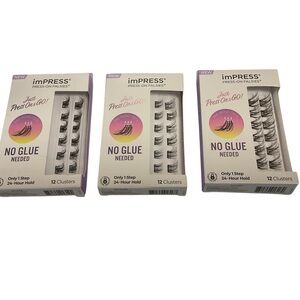 Kiss Impress press on falsies/lashes lot of 3